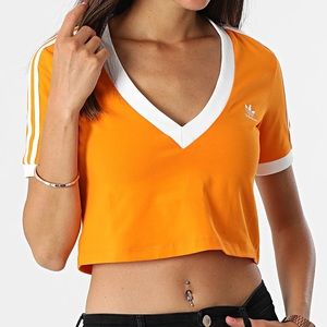 Adidas Crop Top, Orange, Size Medium, worn once